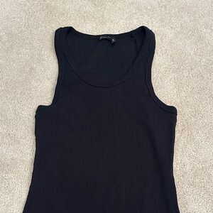 ASOS Design Ribbed Tank Top Mini Dress in Black